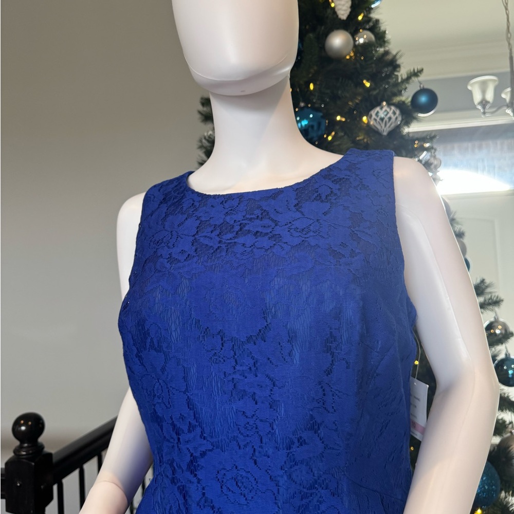 Gabby Skye Cobalt Blue Lace Midi Dress - Picture 6 of 12